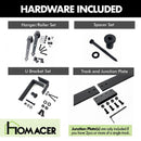 Double Track U-Shape Bypass Sliding Barn Door Hardware Kit - Arrow Design Roller
