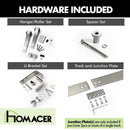 Double Track U-Shape Bypass Sliding Barn Door Hardware Kit - Straight Design Roller