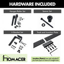 Double Track U-Shape Bypass Sliding Barn Door Hardware Kit - Classic Design Roller