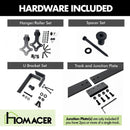 Double Track U-Shape Bypass Sliding Barn Door Hardware Kit - Diamond Design Roller