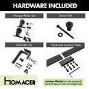 Double Track U-Shape Bypass Sliding Barn Door Hardware Kit - T-Shape Design Roller