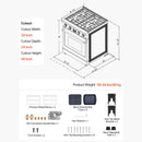 30-Inch Stainless Steel Convection Gas Range Oven With 4-Sealed Burners (SAK25187)