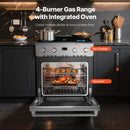 30-Inch Stainless Steel Convection Gas Range Oven With 4-Sealed Burners (SAK25187)
