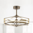 30" Modern DC Motor Brushed Nickel Downrod Mount Reversible Ceiling Fan with Lighting and Remote Control
