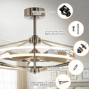 30" Modern DC Motor Brushed Nickel Downrod Mount Reversible Ceiling Fan with Lighting and Remote Control