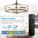 30" Modern DC Motor Brushed Nickel Downrod Mount Reversible Ceiling Fan with Lighting and Remote Control