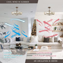 30" Modern DC Motor Brushed Nickel Downrod Mount Reversible Ceiling Fan with Lighting and Remote Control