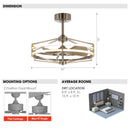 30" Modern DC Motor Brushed Nickel Downrod Mount Reversible Ceiling Fan with Lighting and Remote Control