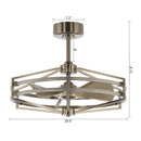 30" Modern DC Motor Brushed Nickel Downrod Mount Reversible Ceiling Fan with Lighting and Remote Control