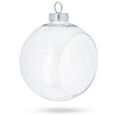 Set of 3 Clear Plastic Christmas Ball Ornaments with Cutout Openings DIY Craft 3.6 Inches