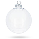 Set of 3 Clear Plastic Christmas Ball Ornaments with Cutout Openings DIY Craft 3.6 Inches