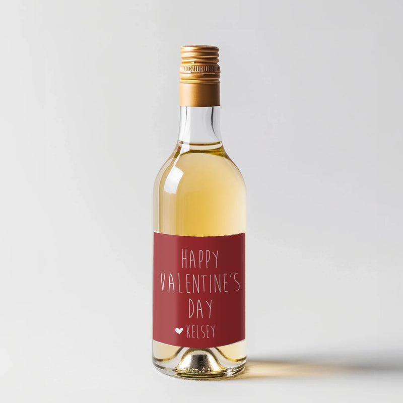 Simple Valentine Mini Wine Label