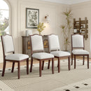 Downloads: 0 
Farmhouse Dining Chairs Set of 4, Upholstered Dining Chairs with High Back, Modern Seating for Kitchen, Bedroom & Living Room(Beige+Cherry)