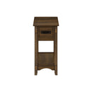 Accent End Table, 2 Tier, Narrow, Storage Drawer, Transitional - Walnut