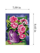 Needlepoint canvas for halfstitch without yarn Roses in a Purple Jug 3021F - Printed Tapestry Canvas