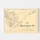 Vintage Map of Galveston County, Texas 1879