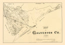 Vintage Map of Galveston County, Texas 1879