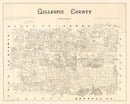 Vintage Map of Gillespie County, Texas 1879