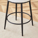 Fashionable Ergonomic High Legged Bar Chairs with White Fabric Cushions, 35.5 Inches Tall, Black and White Color.Set of 2.