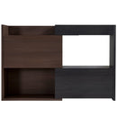 Set of 2, 32.5''-58.8'' Extendable & Rotating Cabinet with 1 Drawer, 90-Degree Corner Cabinet, Multifuctional Storage Combination Cabinet for Living Room, Hallway, Entryway, Black & Walnut
