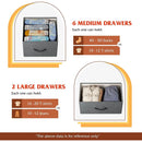 Fabric Dresser With TV Stand 8 Drawer Bedroom Storage