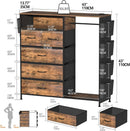 Matte Black Dresser With LED Charging Station For Bedroom