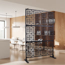 Outdoor & Indoor Privacy Screen Metal Privacy Screen 76' H×48' W Freestanding Decorative Privacy Screen Black Steel