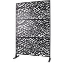 Outdoor  Indoor Privacy Screen Metal Privacy Screen 76 Hx48 W  Freestanding Decorative Privacy Screen For Deck Balcony Patio, Privacy Fence Panels For Outside Lawn Garden PS110