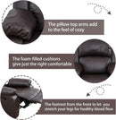 Manual Recliner Sofa Set Brown Three Piece Living Room Furniture