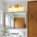 Irvine Gold Modern Frosted Glass 3-Light Vanity Light
