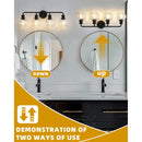 Irvine Black Modern Clear Glass 4-Light Vanity Light