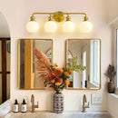 Irvine Gold Modern Frosted Glass 4-Light Vanity Light