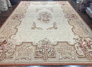 10x14 Aubusson Rug, Wool Handmade Vintage Carpet, French European Design, Elegant