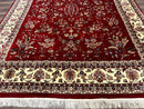 Indo Persian Rug 8x10, Red and Cream, Floral, Pande Cameron