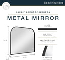 Master And Co Modern Metal Arch Wall Mirror 36x32 Black