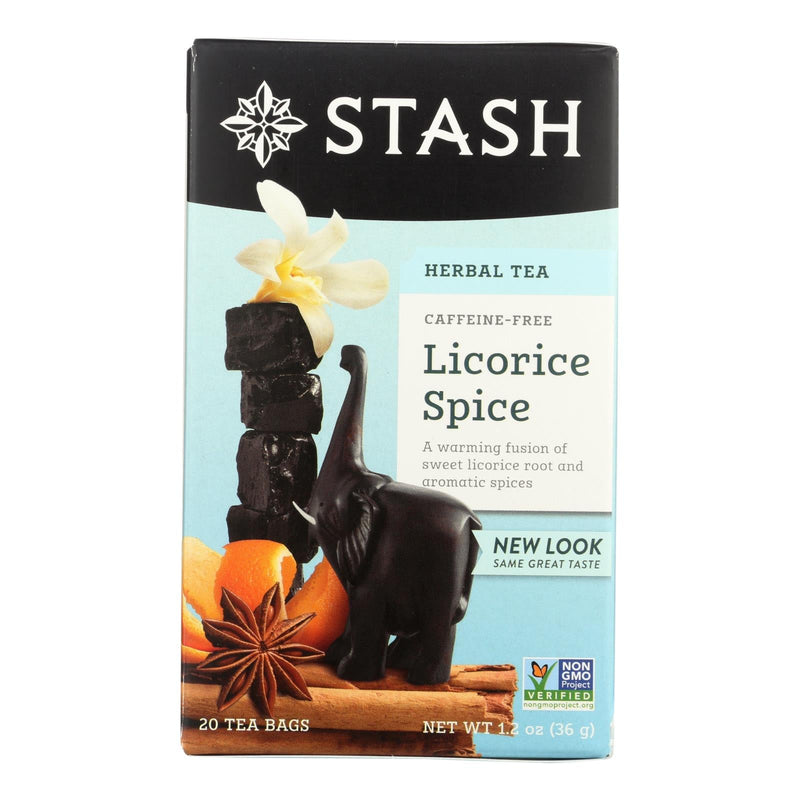 Stash Premium Licorice Spice Tea | Caffeine-Free Herbal Tea | 6/20-Bag Packs