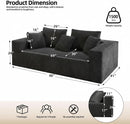 3-Seater Corduroy Sleeper Sofa No Assembly Lounge