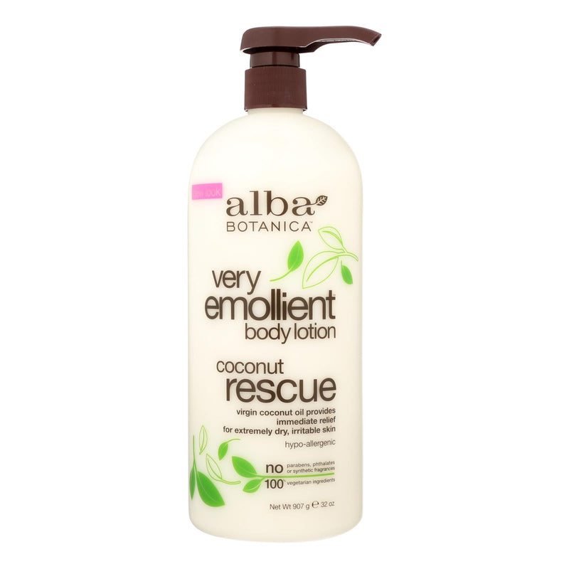 Alba Botanica Very Emollient Coconut Rescue Body Lotion - 32 Oz