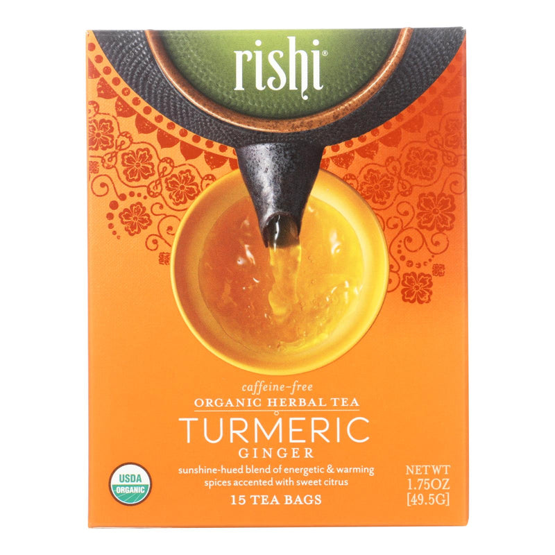 Rishi Turmeric Ginger Herbal Tea, 6-Pack