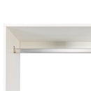 Freestanding Closet System,  Stand-Alone Wardrobe with 6 open Shelves,74.8'' Heigh Closetwith 1 Wood Drawers, Wood Walk-in Closet with 2 Hanging Rod, White