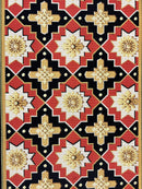 Vintage Runner Rug 3.5 x 14, Long Runner Rug, Stark Custom Made Carpet, European Design, Red Black Ivory Tan, Long Rug for Hallway