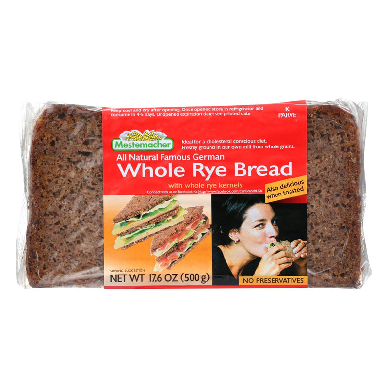 Mestemacher Organic Rye Whole Grain Bread, 17.6 Oz (Pack of 12)