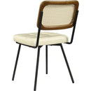 Rattan Dining Chairs Set Of 2 With PU Leather Cushions