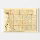 Vintage Map of Woodbury County, Iowa 1884