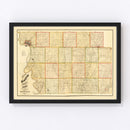 Vintage Map of Woodbury County, Iowa 1884