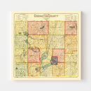 Vintage Map of Codington County, South Dakota 1898