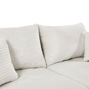Modern Style Single Sofa with Storage, Movable Ottoman, USB Ports, Cup Holders, Phone Holder, Beige Corduroy, 41.7'