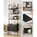 73 Inch Tall Bookshelf Black Wood Grain Living Room