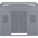 Twin Size House Loft Bed With Ladder and Wardrobe-Grey