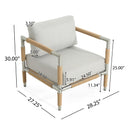 Oriana Aluminum Outdoor Patio Armchair with Thick Cushions in Light Grey